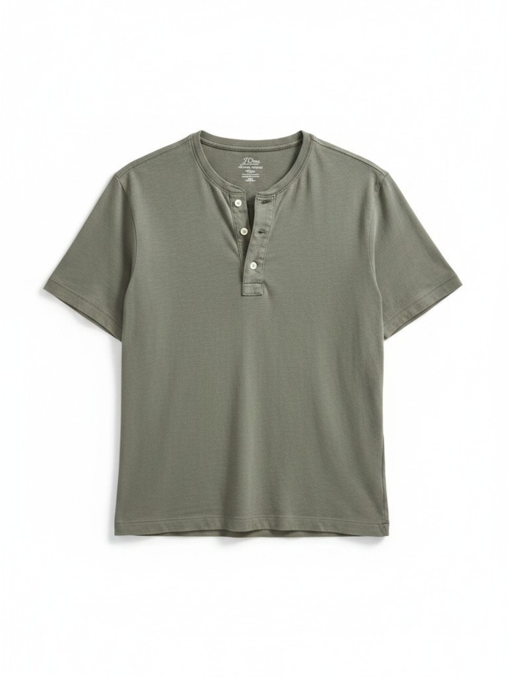 J. Crew Olive Short-Sleeve Henley Tee